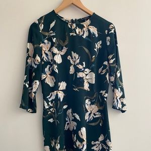 Green Floral Dynamite Skater Dress M